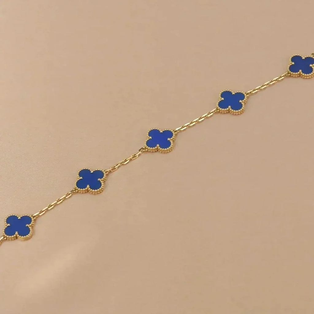 [Lumi jewelry] CLOVER 5 MOTIF BLUE AGATE BRACELET COLLECTION