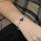 [Lumi]New  CLOVER 5 MOTIF BLUE AGATE BRACELET COLLECTION