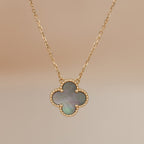 ¡®Lumi¡¯CLOVER 15MM  GRAY MOTHER OF PEARL NECKLACE