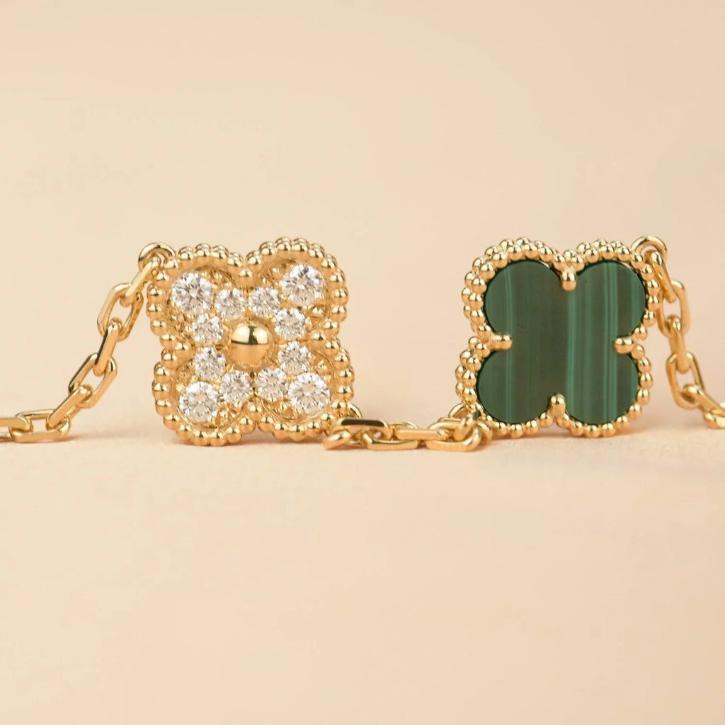 [Lumi]New  CLOVER 5 MOTIF MALACHITE BRACELET COLLECTION