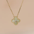¡®Lumi¡¯CLOVER 15MM DIAMOND GOLD MOTHER OF PEARL NECKLACE