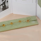 [Lumi]New  CLOVER 5 MOTIFS TIGER EYE BRACELET COLLECTION