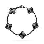 [Lumi]New CLOVER 5 MOTIF BLACK BRACELET