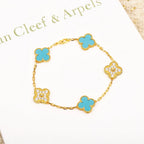 [Lumi jewelry] CLOVER 5 MOTIF TURQUOISE BRACELET COLLECTION