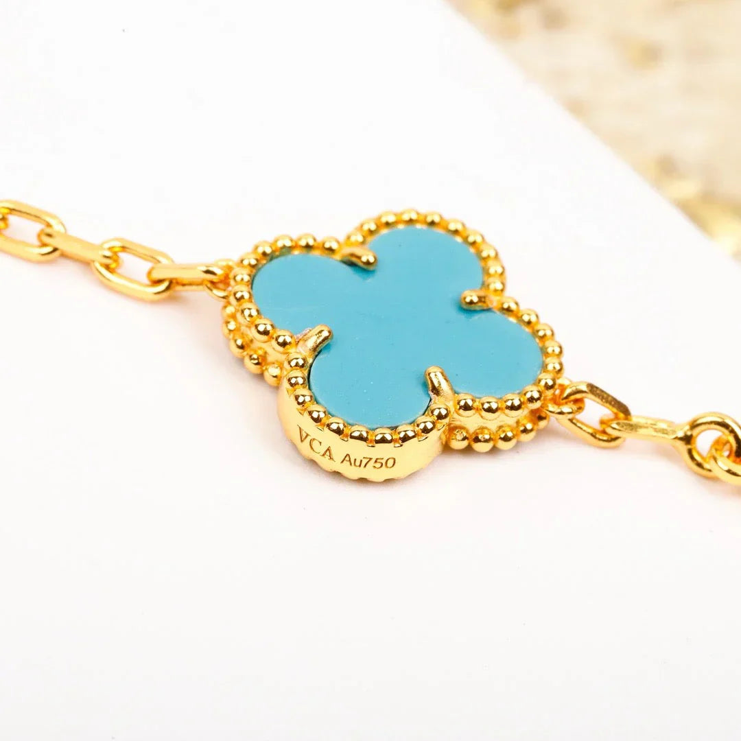 [Lumi]New  CLOVER 5 MOTIF TURQUOISE BRACELET COLLECTION