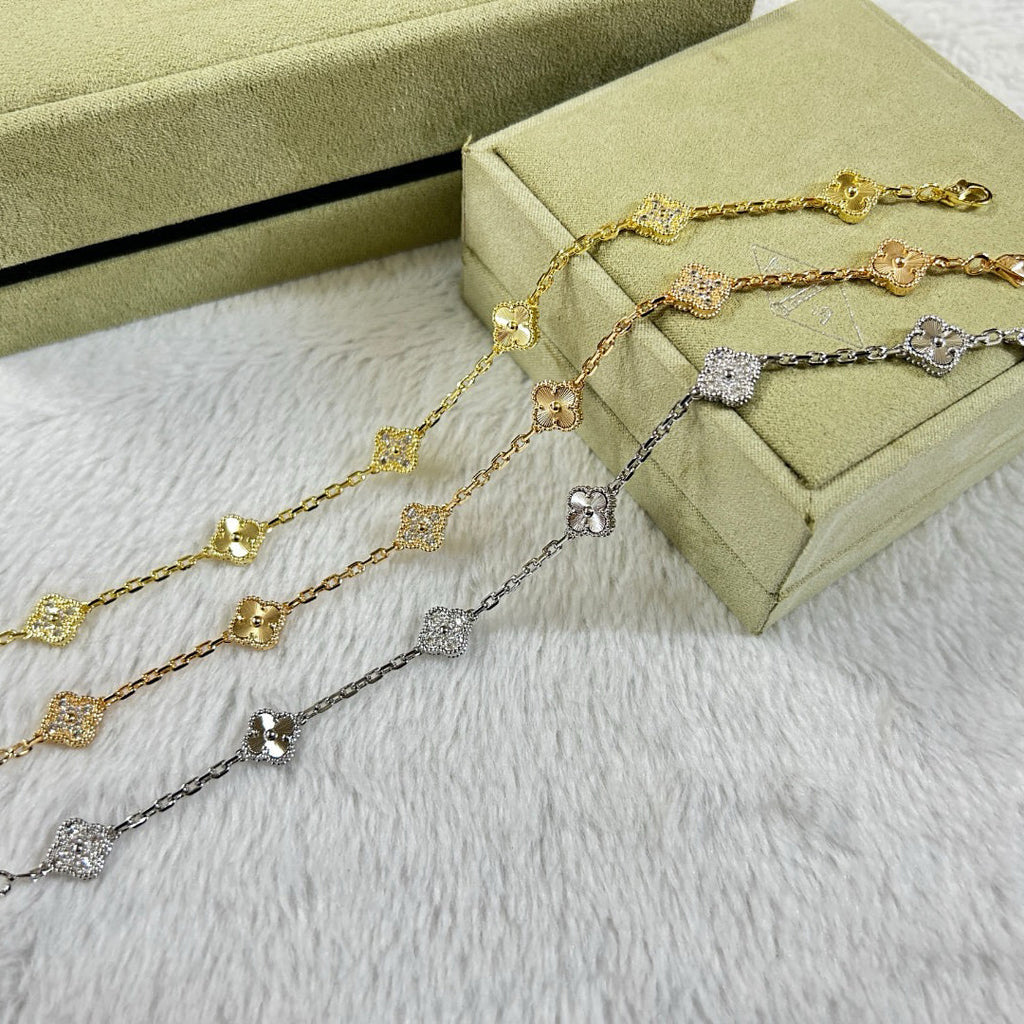 [¡®Lumi¡¯]CLOVER 6 MOTIF DIAMOND LASER BRACELET