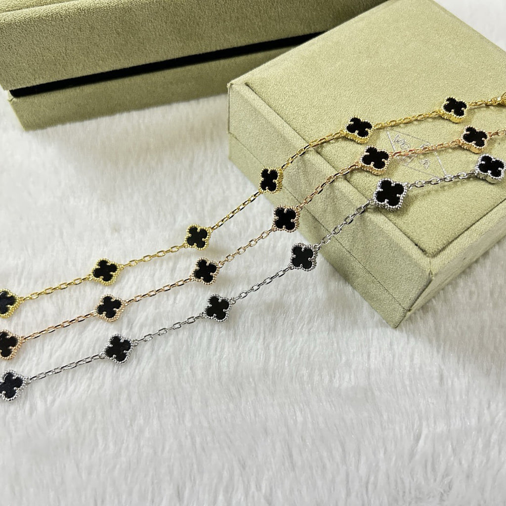 [¡®Lumi¡¯]CLOVER 6 MOTIF  ONYXS BRACELET