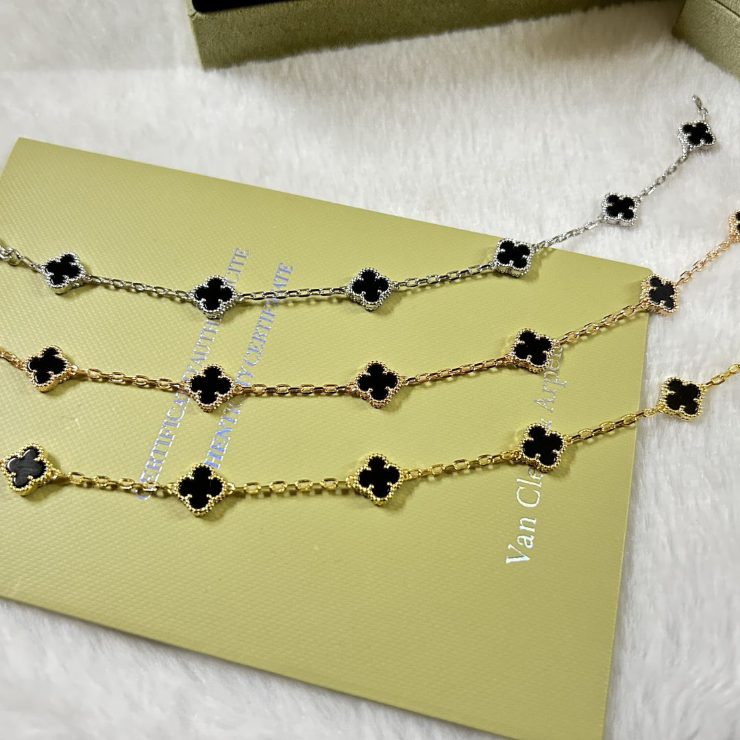 [¡®Lumi¡¯]CLOVER 6 MOTIF  ONYXS BRACELET