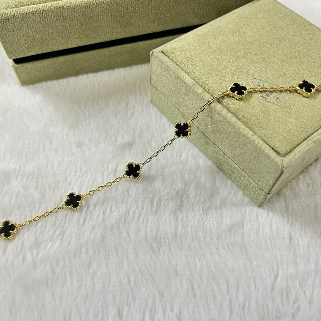 [¡®Lumi¡¯]CLOVER 6 MOTIF  ONYXS BRACELET