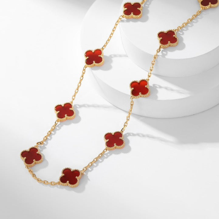 ¡®Lumi¡¯CLOVER 10 MOTIFS CARNELIAN NECKLACE