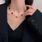¡®Lumi¡¯CLOVER 10 MOTIFS CARNELIAN NECKLACE
