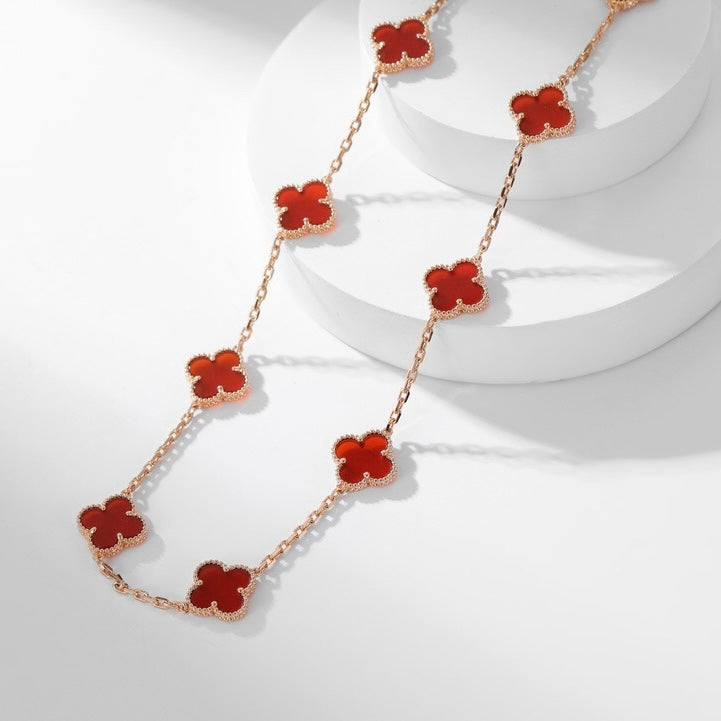 ¡®Lumi¡¯CLOVER 10 MOTIFS CARNELIAN NECKLACE