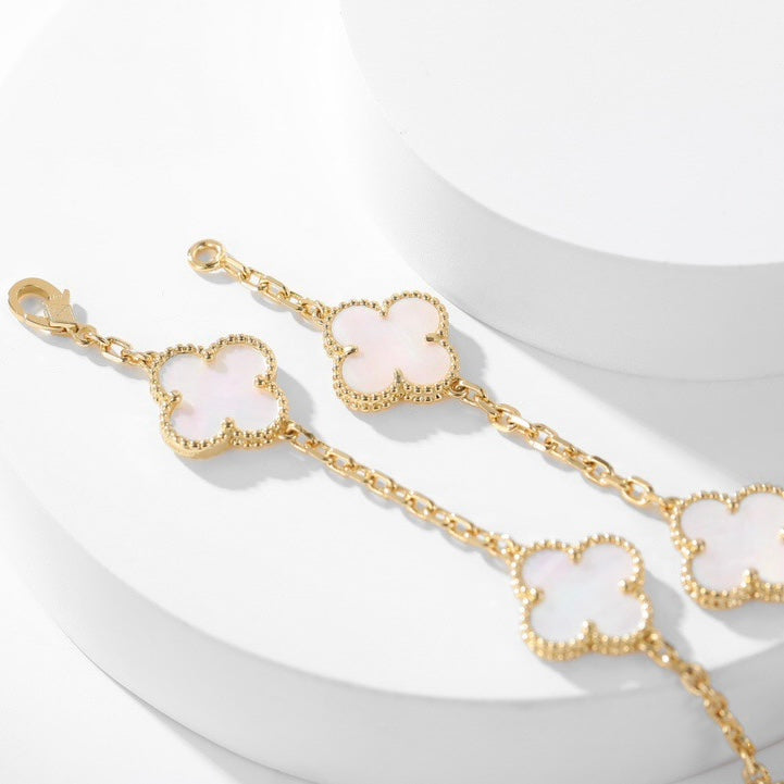 ¡®Lumi¡¯CLOVER 10 MOTIFS WHITE MOTHER OF PEARL NECKLACE