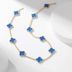 ¡®Lumi¡¯CLOVER 10 MOTIFS BLUE AGATE NECKLACE