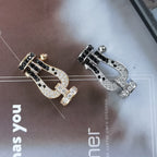 ¡®Lumi¡¯FORCE LARGE HORSESHOE BLACK WHITE DIAMOND BRACELET SILVER