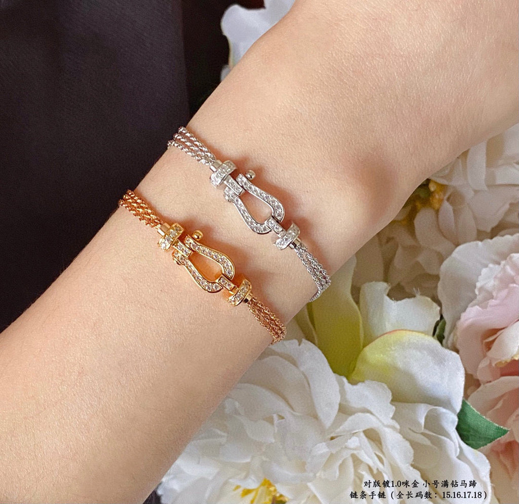¡®Lumi¡¯FORCE SMALL HORSESHOE  DIAMOND CHAIN ROPE BRACELET
