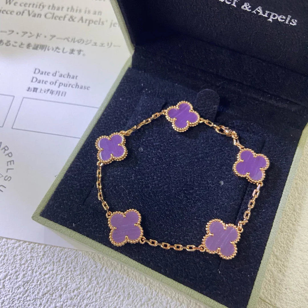 [Lumi]New  CLOVER 5 MOTIF VIOLET BRACELET COLLECTION