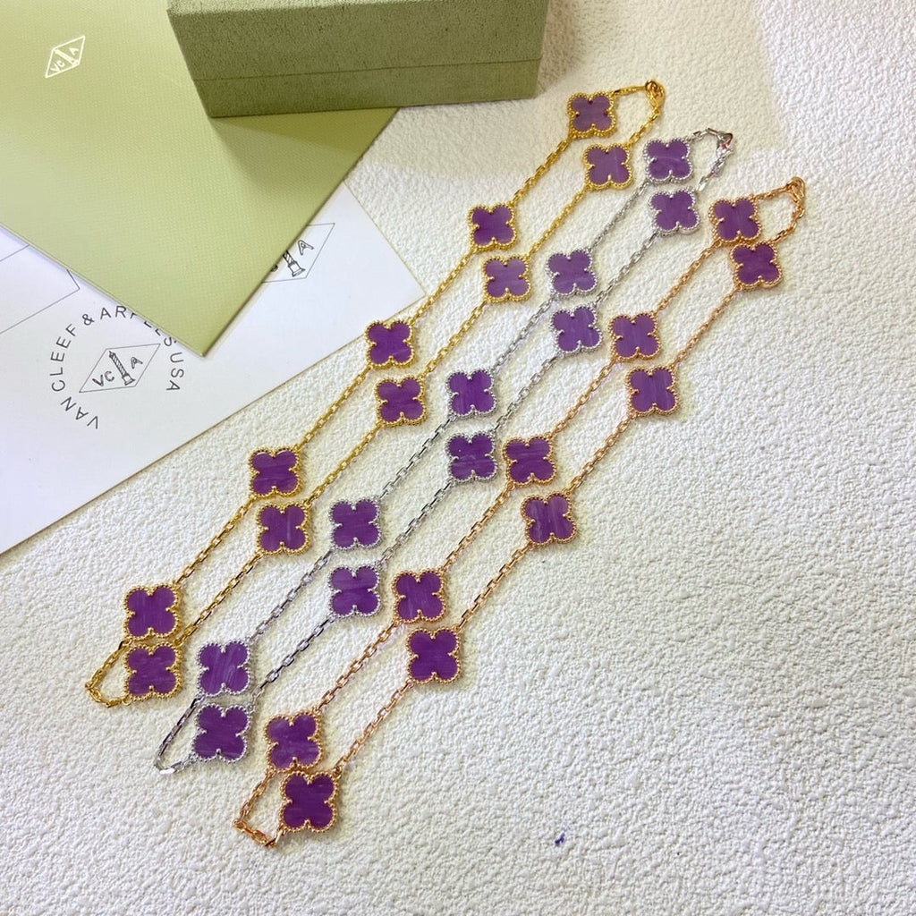 ¡®Lumi¡¯CLOVER 10 MOTIFS  PURPLE VIOLET  NECKLACE