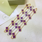 ¡®Lumi¡¯CLOVER 10 MOTIFS  PURPLE VIOLET  NECKLACE