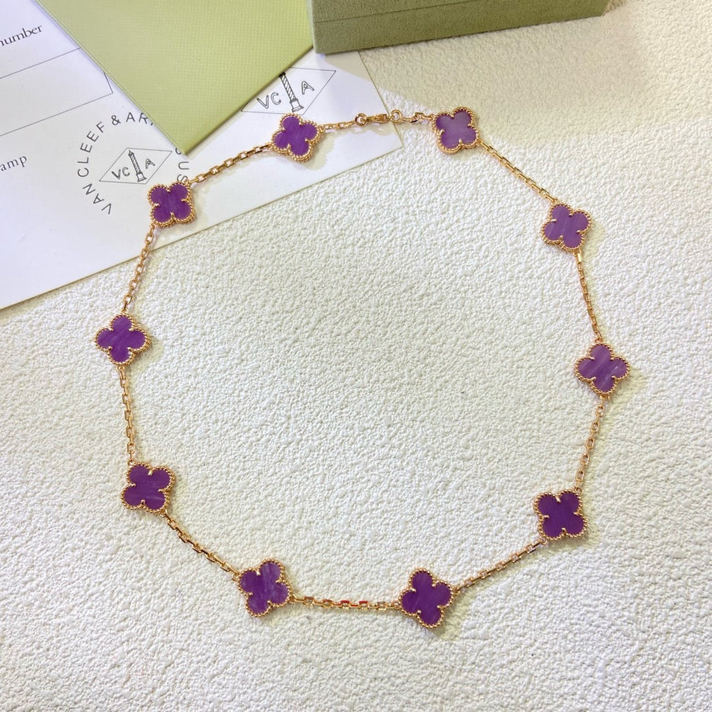 ¡®Lumi¡¯CLOVER 10 MOTIFS  PURPLE VIOLET  NECKLACE