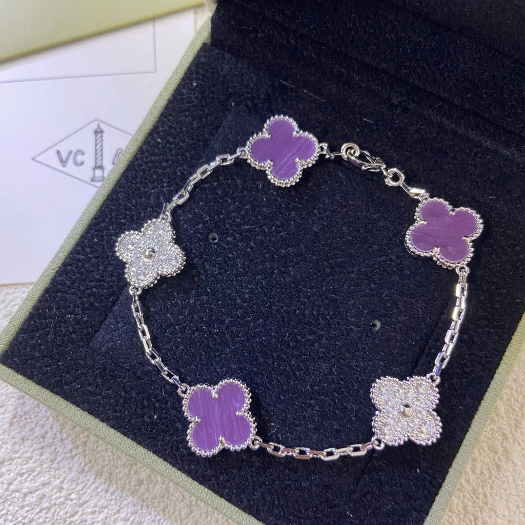 [Lumi]New  CLOVER 5 MOTIF VIOLET BRACELET COLLECTION