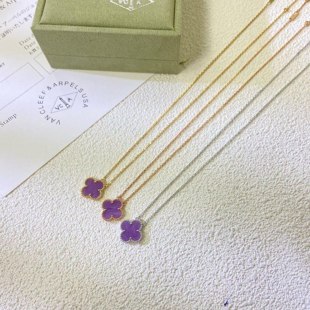 ¡®Lumi¡¯CLOVER 15MM  PURPLE VIOLET NECKLACE