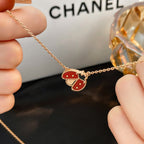 ¡®Lumi¡¯LUCKY  CARNELIANS LADYBUG NECKLACE