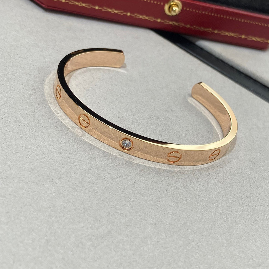 ¡®Lumi¡¯LOVE BRACELET 6.1MM 1 DIAMOND OPEN CUFF