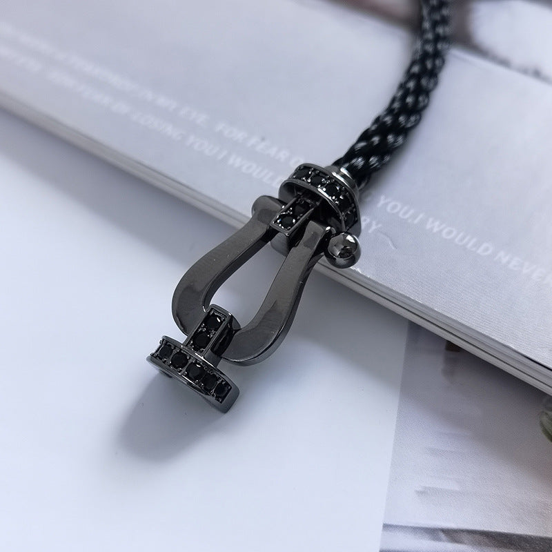 ¡®Lumi¡¯FORCE LARGE SERIES HORSESHOE BLACK SAMURAI BRACELET