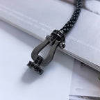 ¡®Lumi¡¯FORCE LARGE SERIES HORSESHOE BLACK SAMURAI BRACELET