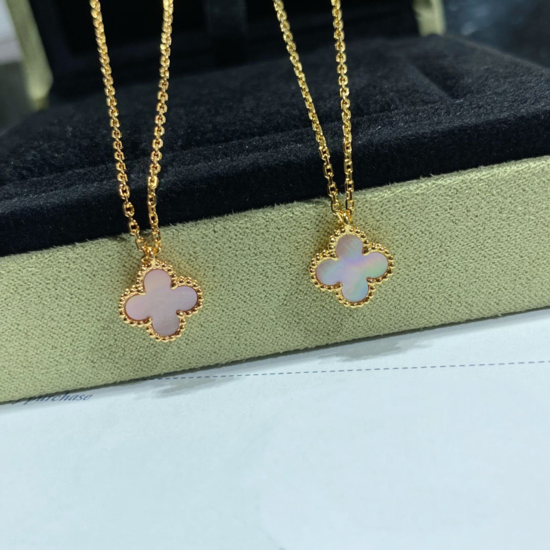 ¡®Lumi¡¯CLOVER 15MM PINK MOTHER-OF-PEARL SINGLE FLOWER NECKLACE