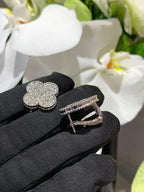 [Lumi]CLOVER 20MM MOTIFS DIAMOND STUD EARRINGS SILVER