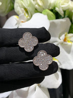 [Lumi]CLOVER 20MM MOTIFS DIAMOND STUD EARRINGS SILVER