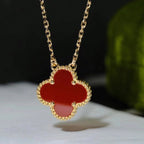 ¡®Lumi¡¯CLOVER 15MM CARNELIAN SINGLE FLOWER NECKLACE