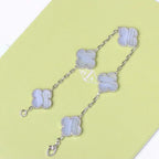 [Lumi]New  CLOVER 5 MOTIF PURPLE CHALCEDONY BRACELET COLLECTION