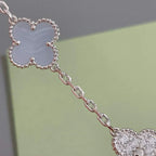 [Lumi]New  CLOVER 5 MOTIF PURPLE CHALCEDONY BRACELET COLLECTION