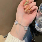 [Lumi]New  CLOVER 5 MOTIF PURPLE CHALCEDONY BRACELET COLLECTION