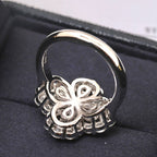 ¡®Lumi¡¯LOOP RING FULL MOTIF DIAMOND 16MM SILVE