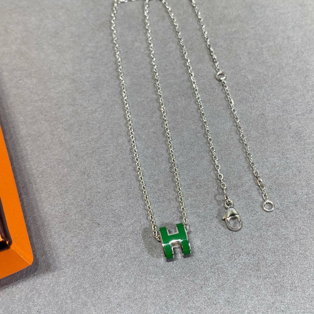¡®Lumi¡¯POP H GREEN NECKLACE SILVER AND GOLD