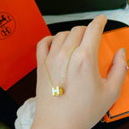 ¡®Lumi¡¯H WHITE SQUARE GOLD NECKLACE