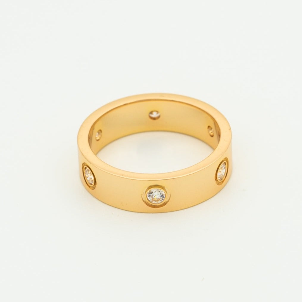 ¡®Lumi¡¯LOVE RING 5.5MM 6 DIAMONDS PINK GOLD
