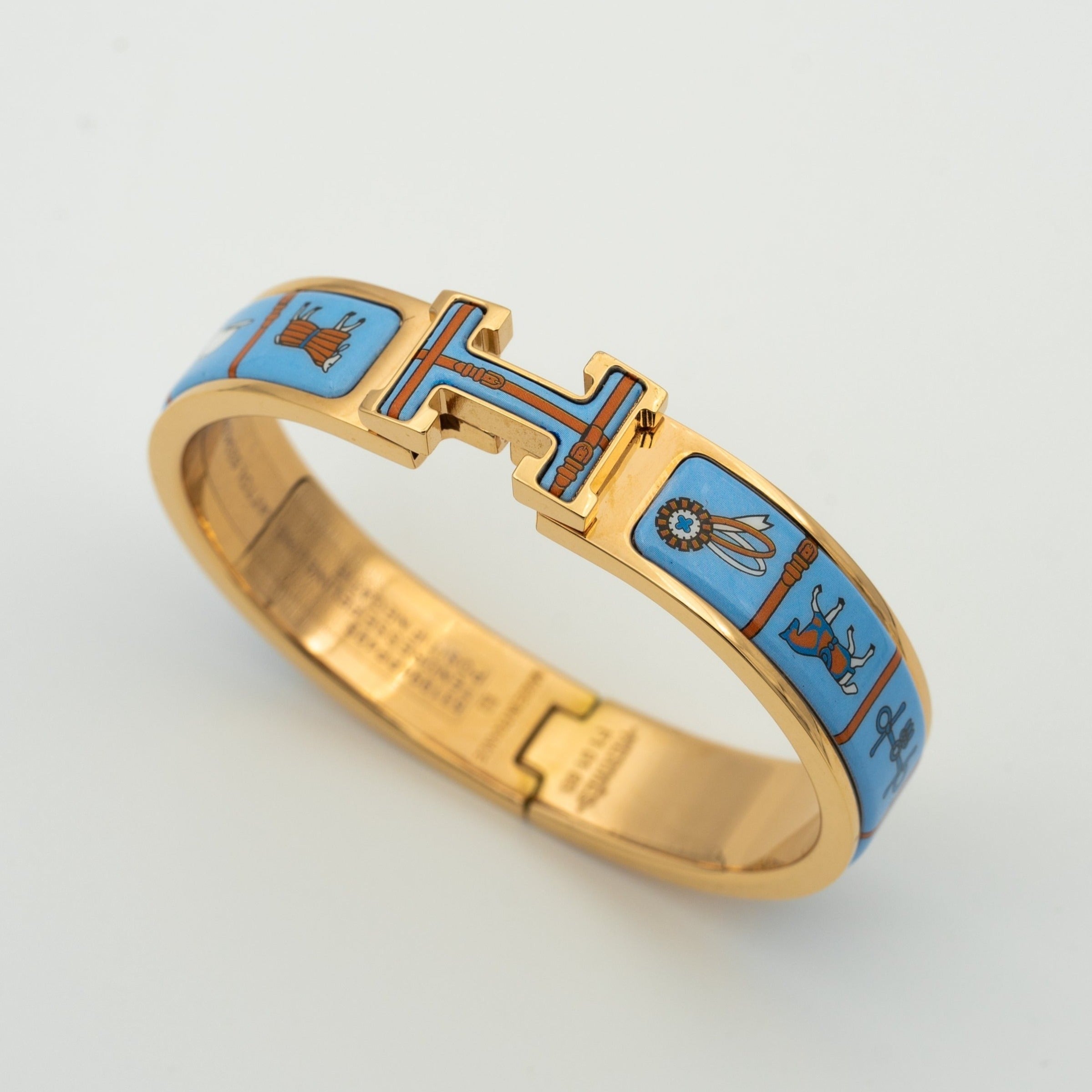 ¡®Lumi¡¯H PINK GOLD BRACELET BLUE CERAMIC