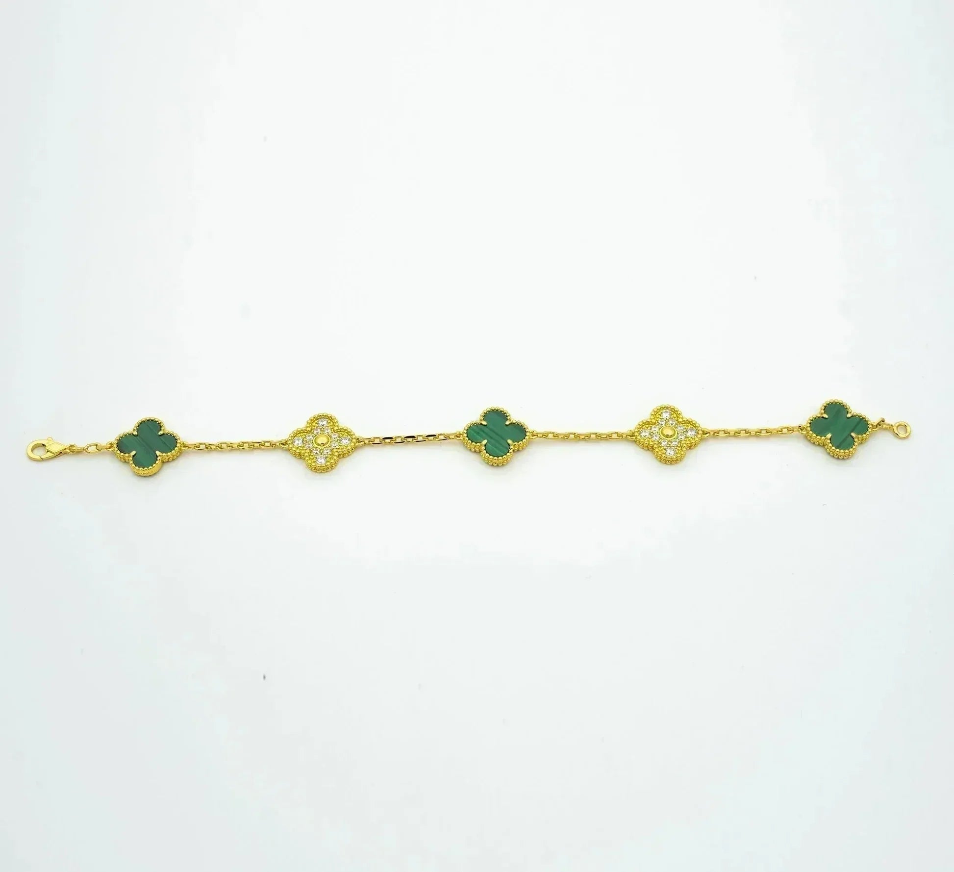 [Lumi jewelry] CLOVER 5 MOTIF MALACHITE BRACELET COLLECTION