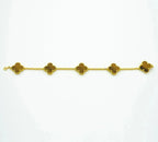 [Lumi]New  CLOVER 5 MOTIFS TIGER EYE BRACELET COLLECTION