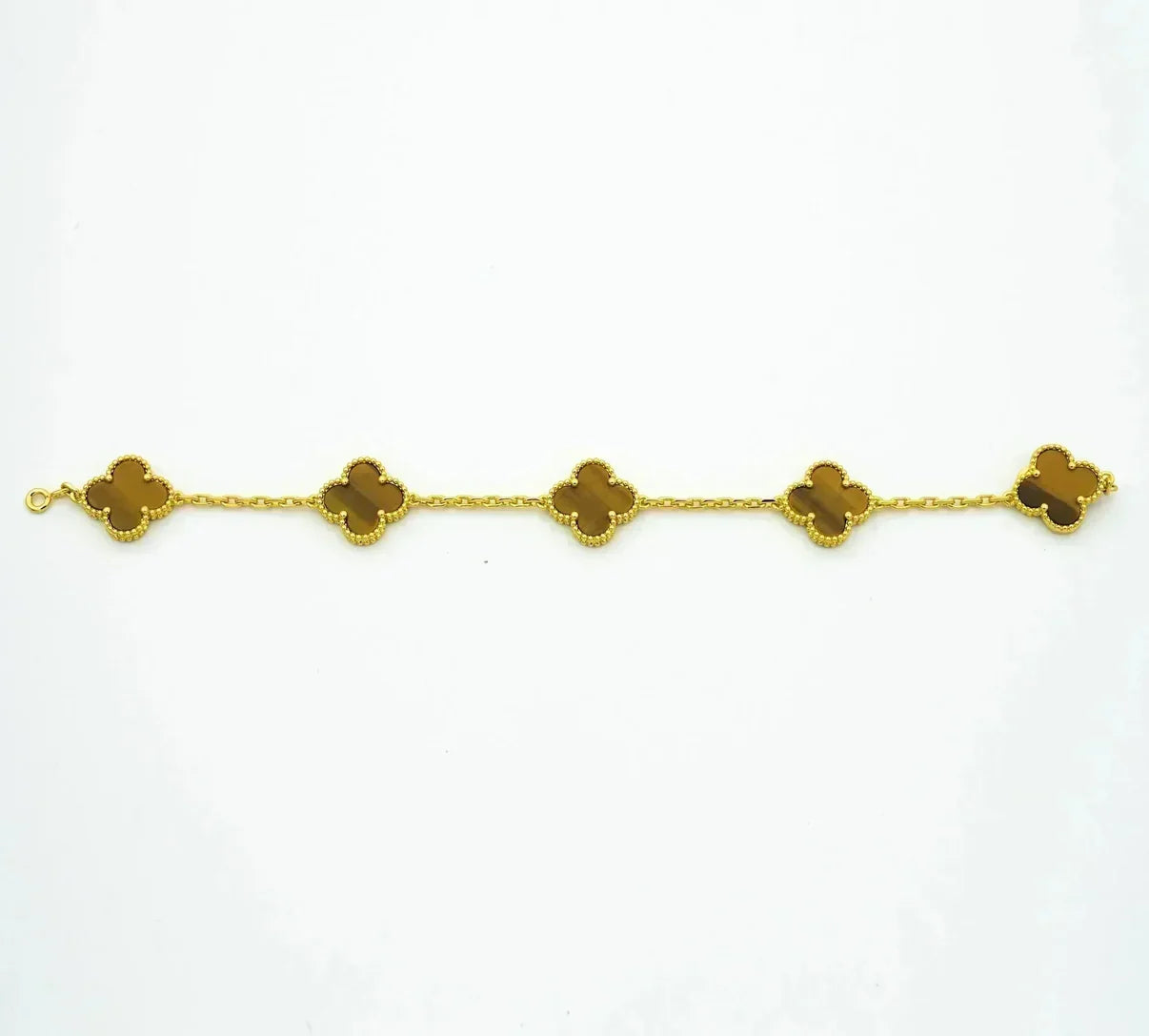 [Lumi]New  CLOVER 5 MOTIFS TIGER EYE BRACELET COLLECTION