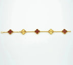 [Lumi]New  CLOVER 5 MOTIF RED CORNELIAN BRACELET COLLECTION