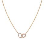 ¡®Lumi¡¯LOVE NECKLACE DOUBLE RING PINK GOLD