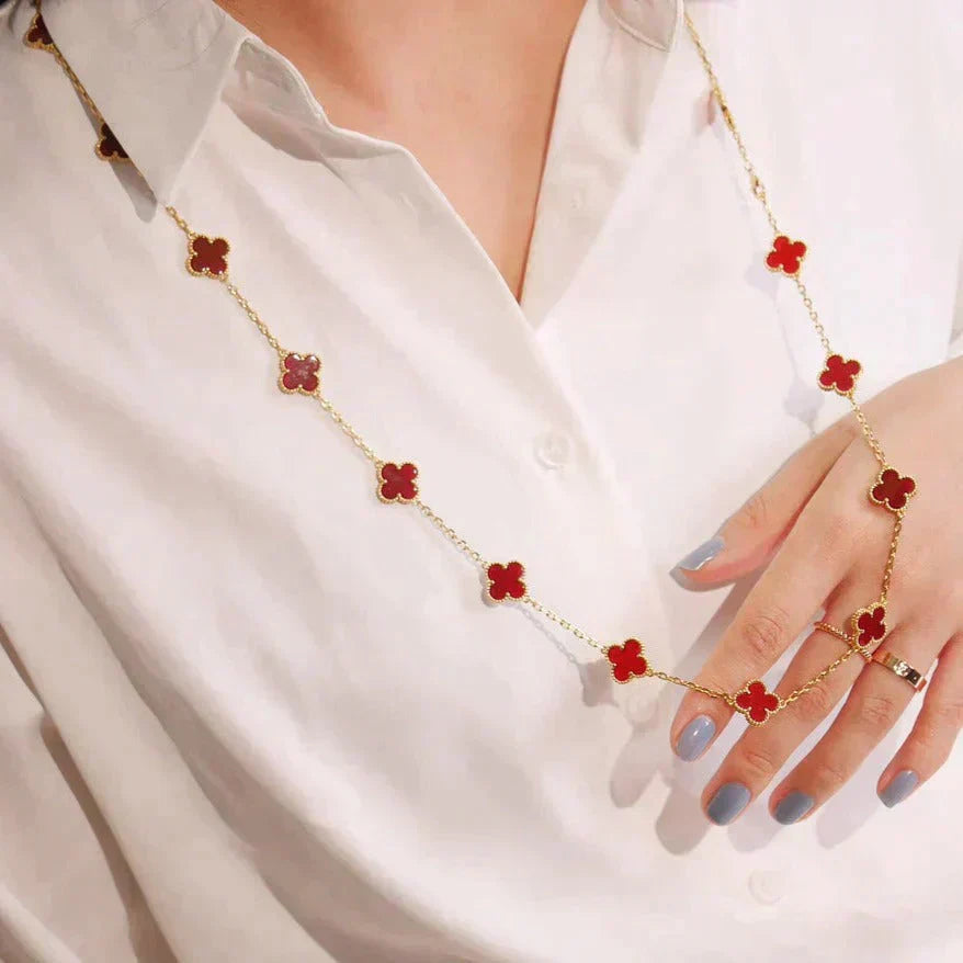 ¡®Lumi¡¯CLOVER 20 MOTIFS CARNELIAN NECKLACE