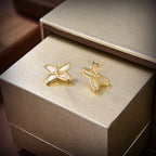 ¡®Lumi¡¯JEUX DE WHITE MOP GOLD DIAMOND EARRINGS