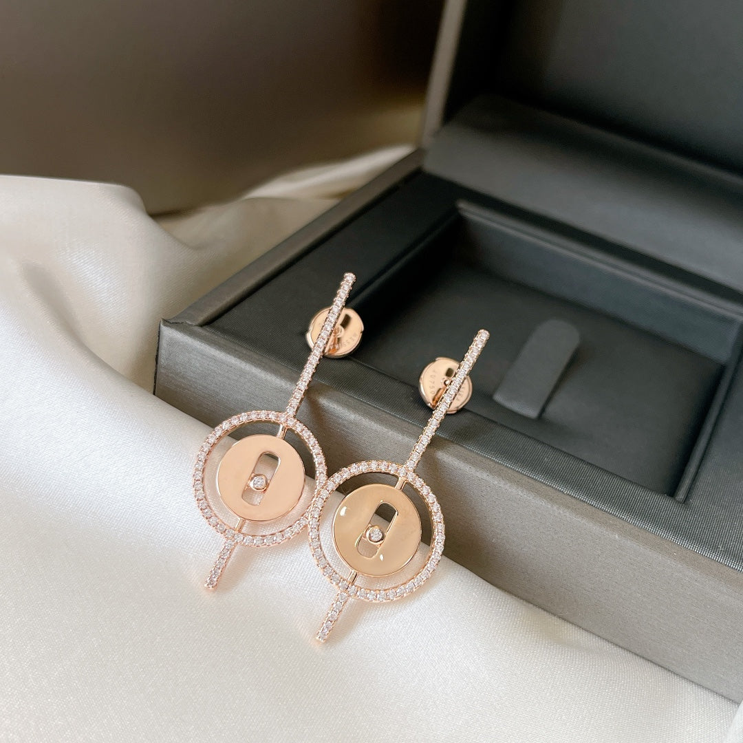 [Imperial] MOVE ARROW PINK GOLD DIAMOND EARRINGS